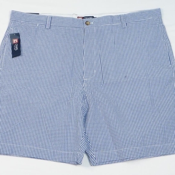 Chaps Other - Chaps Men's Flat Front Gingham Blue/White Shorts